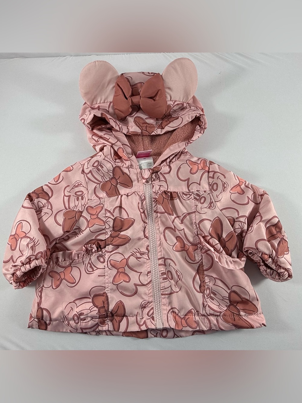 Disney Junior 12M Minnie Mouse Toddler Girl’s Pink Hooded Character Jacket